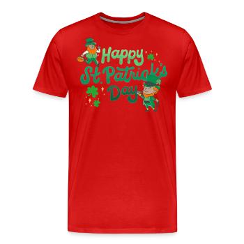 Bonne Saint-Patrick. La Saint-Patrick! - T-shirt bio Premium Homme - rouge - Devant - Damien (186cm)