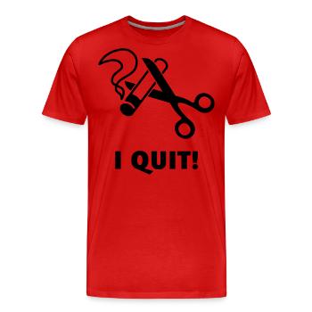 J’abandonne! (Ex-fumeur / Arrêter de fumer / Noir) - T-shirt bio Premium Homme - rouge - Devant - Damien (186cm)
