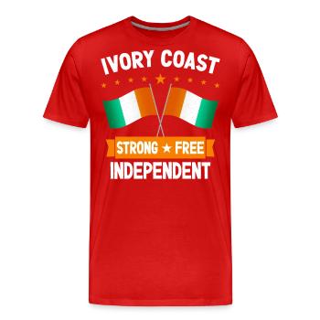 Ivory Coast - Men's Premium Organic T-Shirt - red - Front - Damien (186cm)