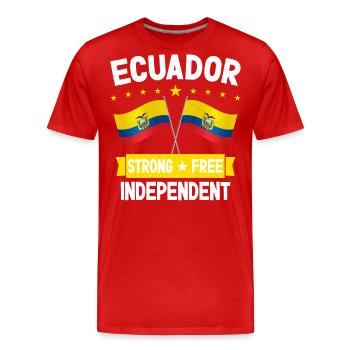 Équateur - T-shirt bio Premium Homme - rouge - Devant - Damien (186cm)