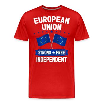 European Union - Men's Premium Organic T-Shirt - red - Front - Damien (186cm)