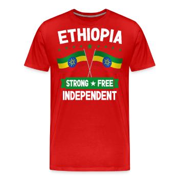 Ethiopia - Men's Premium Organic T-Shirt - red - Front - Damien (186cm)