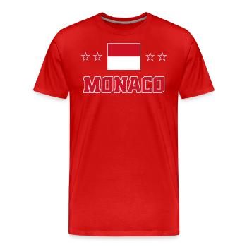 Monaco - T-shirt bio Premium Homme - rouge - Devant - Damien (186cm)