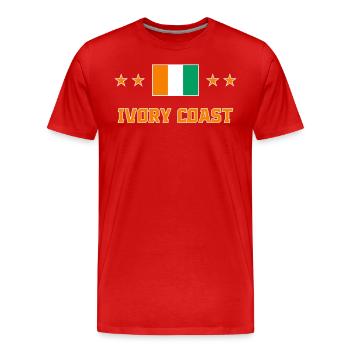 Ivory Coast - Men's Premium Organic T-Shirt - red - Front - Damien (186cm)