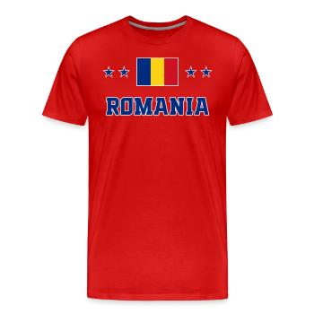 Roumanie - T-shirt bio Premium Homme - rouge - Devant - Damien (186cm)