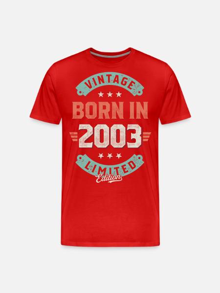Millésime né en 2003 - T-shirt bio Premium Homme - rouge