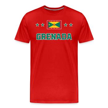 Grenada - Men's Premium Organic T-Shirt - red - Front - Damien (186cm)