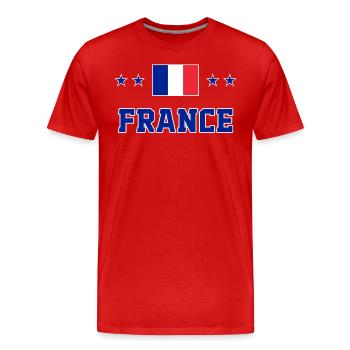 Frankreich - Männer Premium Bio T-Shirt - Rot - Vorne - Damien (186cm)