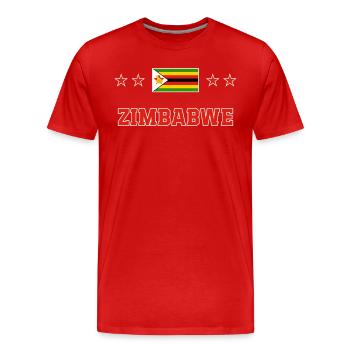 Zimbabwe - Men's Premium Organic T-Shirt - red - Front - Damien (186cm)