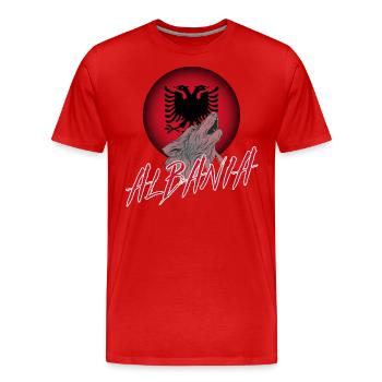 Albania - Men's Premium Organic T-Shirt - red - Front - Damien (186cm)