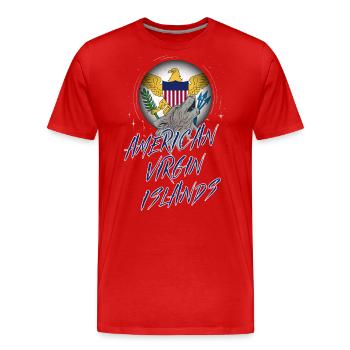American Virgin Islands - Men's Premium Organic T-Shirt - red - Front - Damien (186cm)