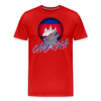 Cambodia - Men's Premium Organic T-Shirt - red - Front - Damien (186cm)