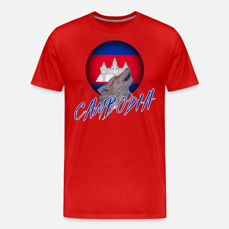 Kambodscha - Männer Premium Bio T-Shirt - Rot