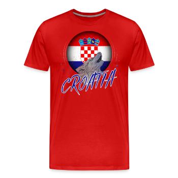 Croatia - Men's Premium Organic T-Shirt - red - Front - Damien (186cm)