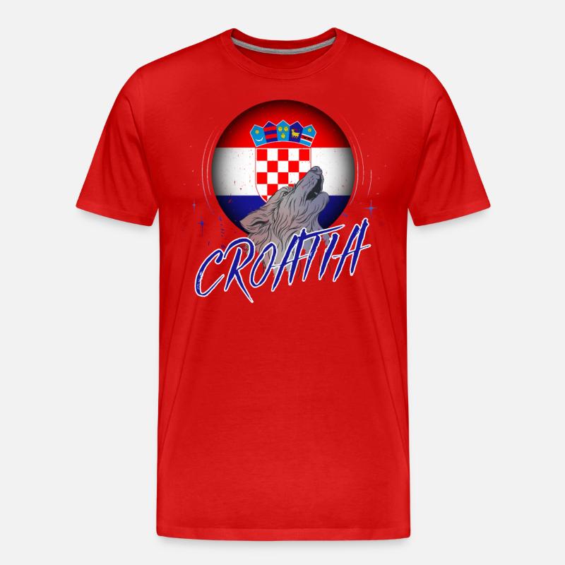 Kroatien - Männer Premium Bio T-Shirt - Rot