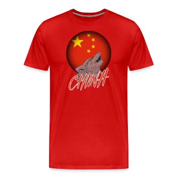 Chine - T-shirt bio Premium Homme - rouge - Devant - Damien (186cm)
