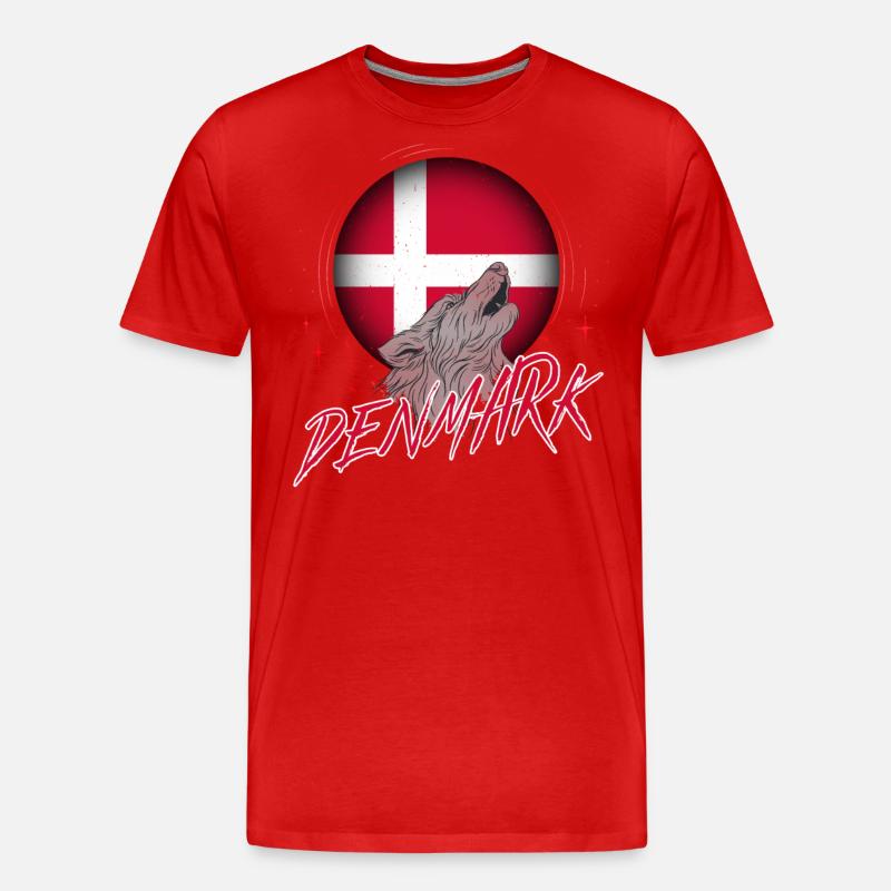 Dänemark - Männer Premium Bio T-Shirt - Rot