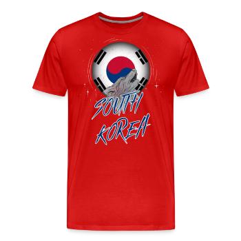 South Korea - Men's Premium Organic T-Shirt - red - Front - Damien (186cm)