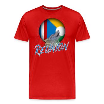 Réunion - T-shirt bio Premium Homme - rouge - Devant - Damien (186cm)