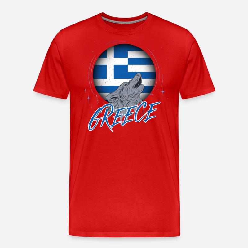 Griechenland - Männer Premium Bio T-Shirt - Rot