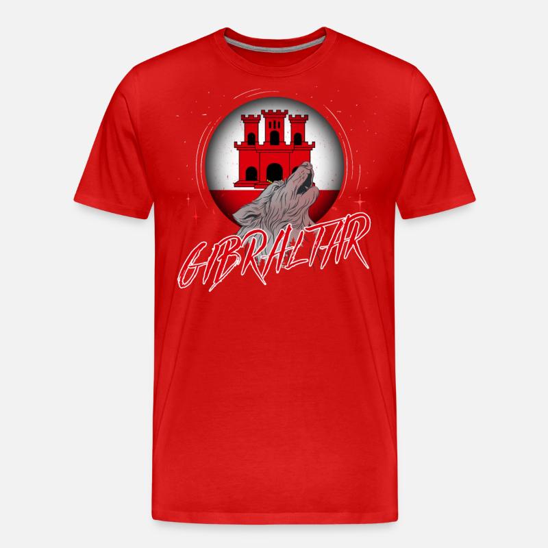 Gibraltar - Männer Premium Bio T-Shirt - Rot