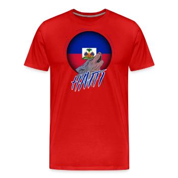 Haïti - T-shirt bio Premium Homme - rouge - Devant - Damien (186cm)