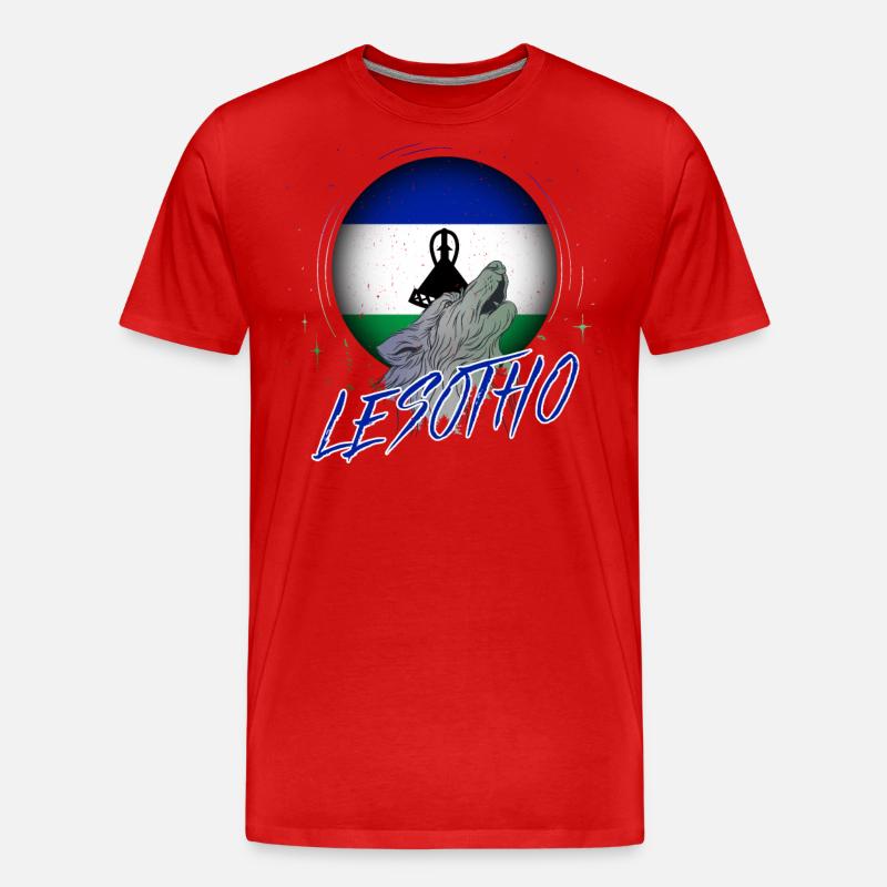 Lesotho - Männer Premium Bio T-Shirt - Rot