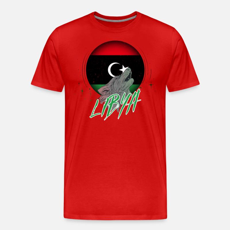 Libyen - Männer Premium Bio T-Shirt - Rot