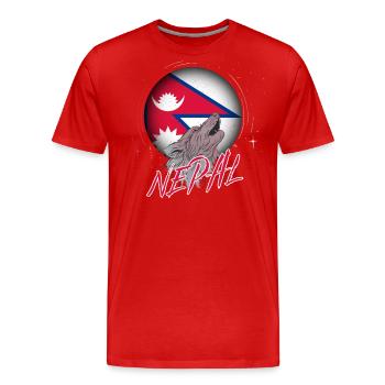 Népal - T-shirt bio Premium Homme - rouge - Devant - Damien (186cm)