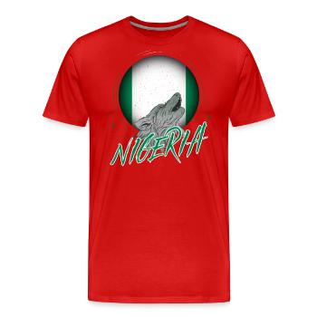 Nigeria - Men's Premium Organic T-Shirt - red - Front - Damien (186cm)