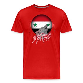 Syrie - T-shirt bio Premium Homme - rouge - Devant - Damien (186cm)