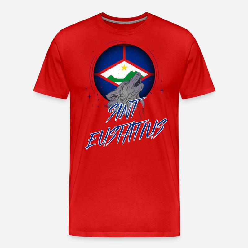 Sint Eustatius - Männer Premium Bio T-Shirt - Rot