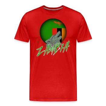 Zambia - Men's Premium Organic T-Shirt - red - Front - Damien (186cm)