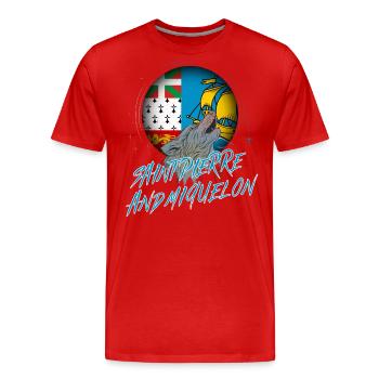 St. Pierre und Miquelon - Männer Premium Bio T-Shirt - Rot - Vorne - Damien (186cm)