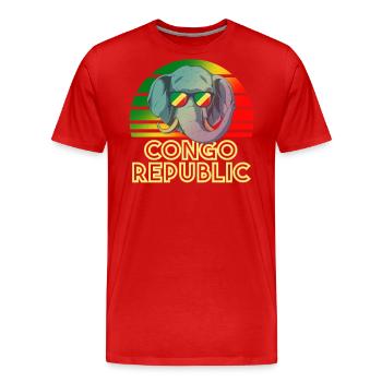 Congo Republic - Men's Premium Organic T-Shirt - red - Front - Damien (186cm)