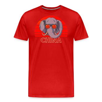 Chine - T-shirt bio Premium Homme - rouge - Devant - Damien (186cm)