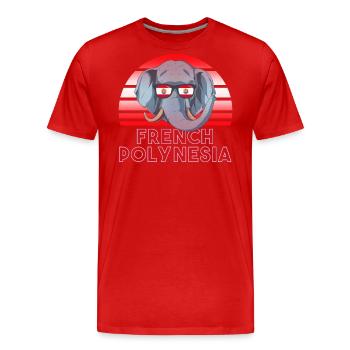 Polynésie française - T-shirt bio Premium Homme - rouge - Devant - Damien (186cm)