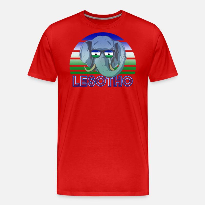 Lesotho - Männer Premium Bio T-Shirt - Rot