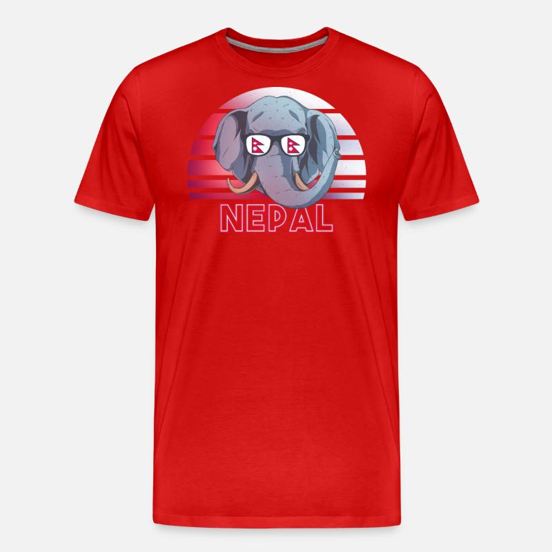Nepal - Männer Premium Bio T-Shirt - Rot
