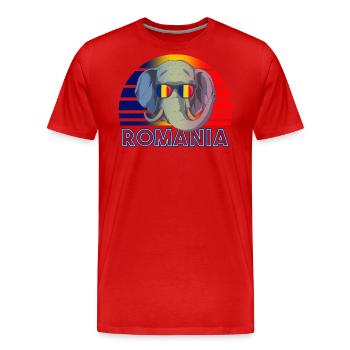Roumanie - T-shirt bio Premium Homme - rouge - Devant - Damien (186cm)