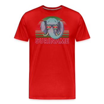 Suriname - Men's Premium Organic T-Shirt - red - Front - Damien (186cm)