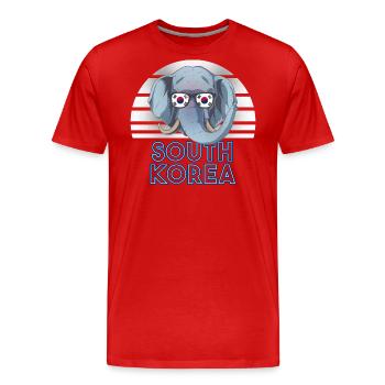 Corée du Sud - T-shirt bio Premium Homme - rouge - Devant - Damien (186cm)