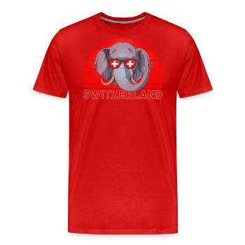 Switzerland - Men's Premium Organic T-Shirt - red - Front - Damien (186cm)