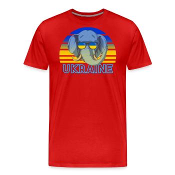 Ukraine - Männer Premium Bio T-Shirt - Rot - Vorne - Damien (186cm)