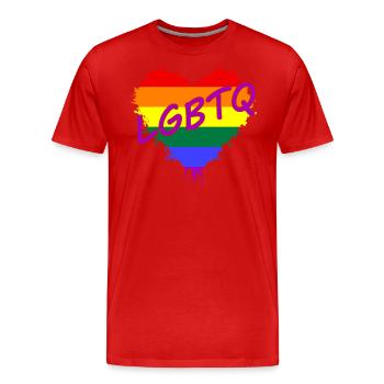 LGBTQ, CSD, Love is Love - Männer Premium Bio T-Shirt - Rot - Vorne - Damien (186cm)