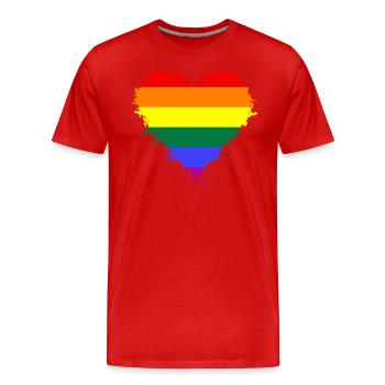 LGBTQ CSD GAY LOVE - Männer Premium Bio T-Shirt - Rot - Vorne - Damien (186cm)
