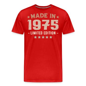 Made in 1975 Vintage 1975 Anniversary Gift - Men's Premium Organic T-Shirt - red - Front - Damien (186cm)