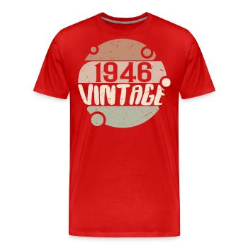 Vintage 1946 Cadeaux rétro 1946 millésime 1946 - T-shirt bio Premium Homme - rouge - Devant - Damien (186cm)