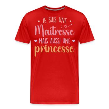 Mistress and Princess - Formidable Mistress - Men's Premium Organic T-Shirt - red - Front - Damien (186cm)