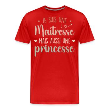 Mistress and Princess - Formidable Mistress - Men's Premium Organic T-Shirt - red - Front - Damien (186cm)